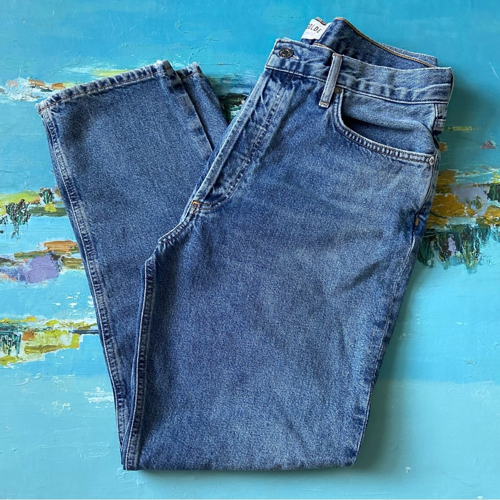 Agolde Fen Tapered High Rise Straight Button Fly Jeans New Womens Size 30 New